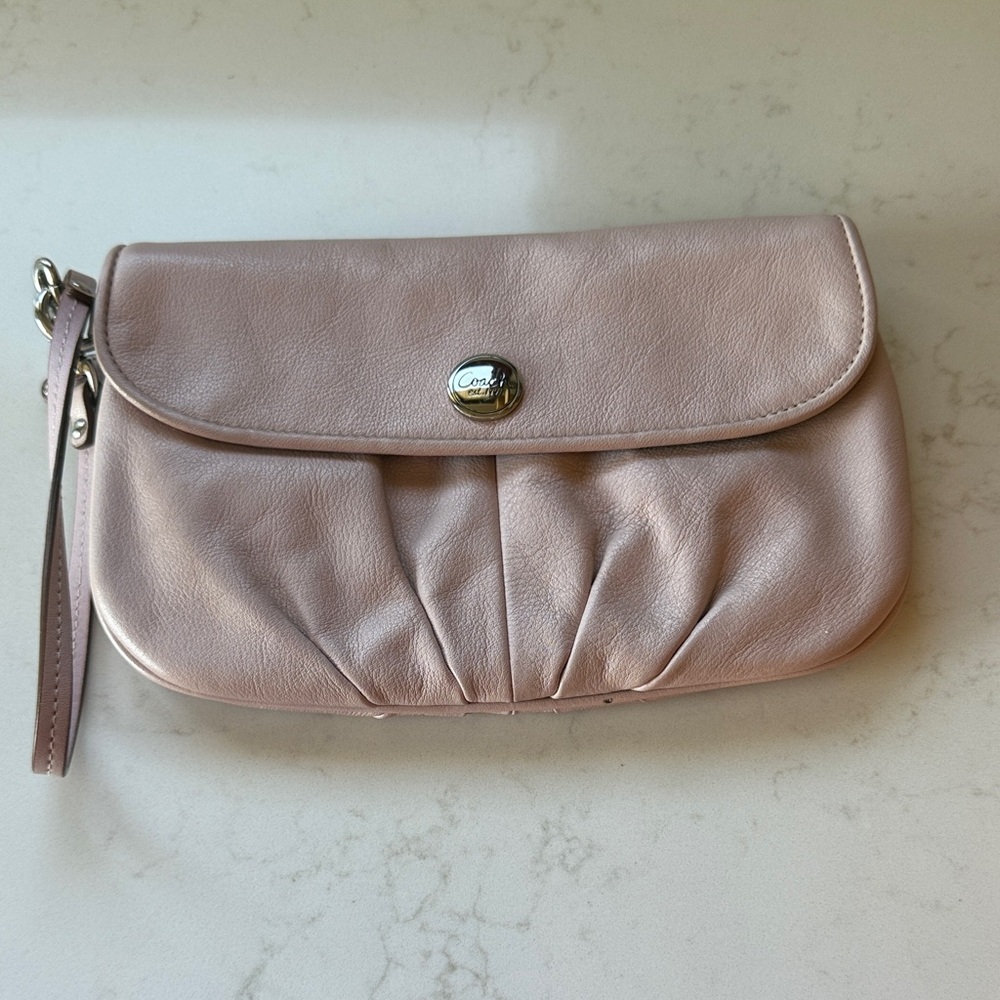 Coach Soft Pink Leather Wristlet